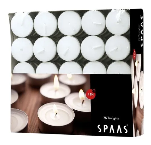 SPAAS bougies ch.-plat aut.8u tray 75pc