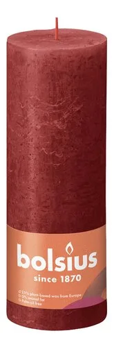 BOLSIUS Rustiek Shine rood 190/68
