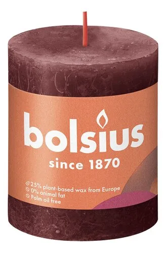 BOLSIUS rustiek Shine bordeaux 80/68