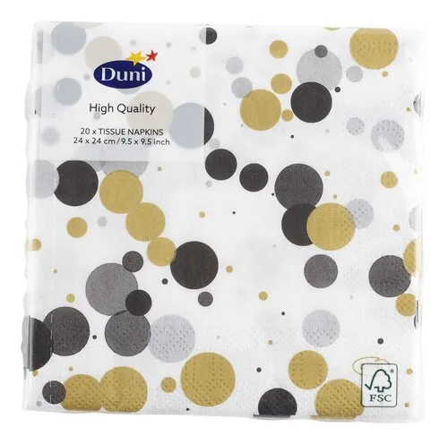 DUNI Serv. 24x24 Fest. Bubbl. Black 20pc