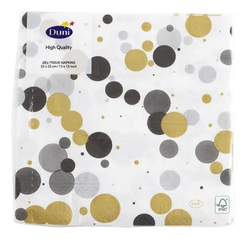 DUNI Serv. 33x33 Fest. Bubbl. Black 20pc