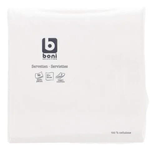 BONI Servet Wit 33cm 50st