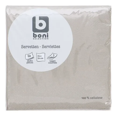 BONI Servet Greige 24cm 50st