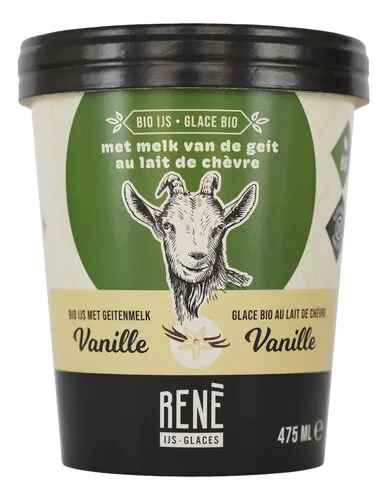 3851689 IJS RENE Glace chèvre Vanille Bio 475ml - Image 1