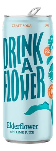 3872082 DRINK A FL. Elderflower & Lime Bio 25cl (1pc) - Image 1
