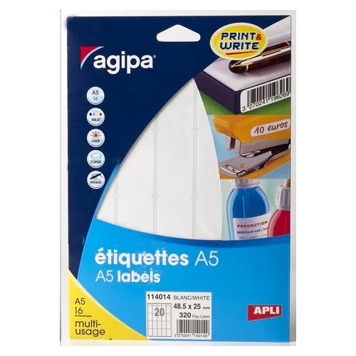 396073 AGIPA étiq. autocollante 25x48,5mm 320pc – Bild 1
