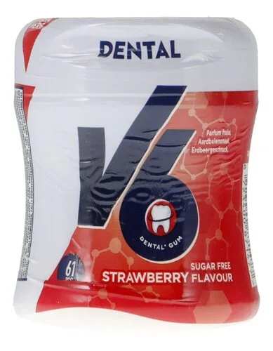 V6 Kauwgom Dental | Aardbei | Munt | 61st 87g