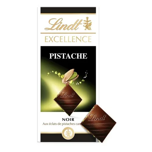 4076020 LINDT EXCELLENCE Cho.Dark Pistachio 100g - Image 1
