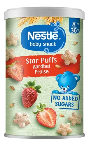 NESTLÉ Baby snack Star puffs Aardbei 35g
