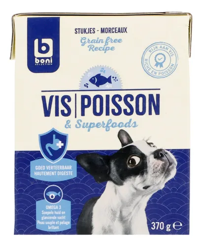 BONI chien morceaux poisson sauce 370g