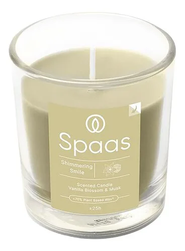 SPAAS geurkaars transp. glas Shimmering