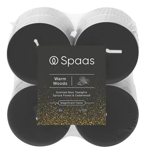 SPAAS Bougies parfum.maxi Warm Woods 8pc