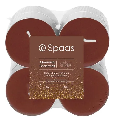 SPAAS Theelicht.Charming Christmas 8st