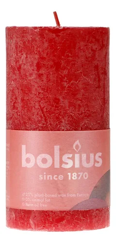 BOLSIUS Rustiek Shine rood 130/68