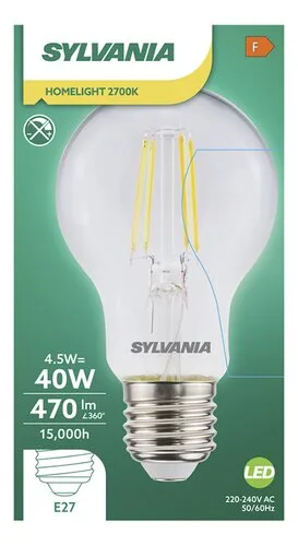 SYLVANIA led peer E27 helder 470lm