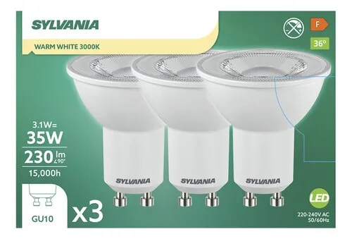 SYLVANIA led spot GU10 230lm 3st
