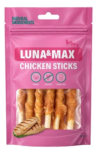 LUNA & MAX Snack hond Chicken Sticks 80g