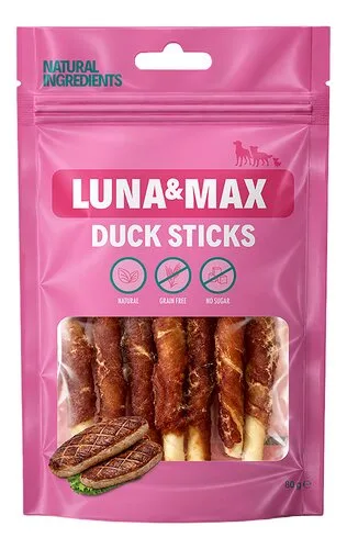 LUNA & MAX Snack hond Duck Sticks 80g
