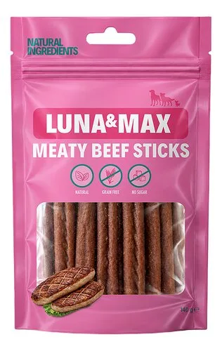 LUNA & MAX Snack hond Beef Sticks 140g